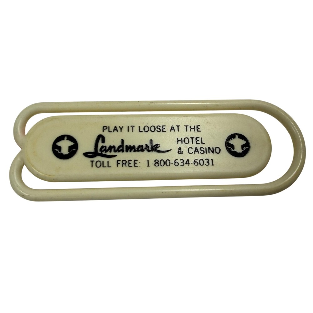 Vintage Landmark Hotel Casino Las Vegas Money Clip Paperclip Play It Loose Logo